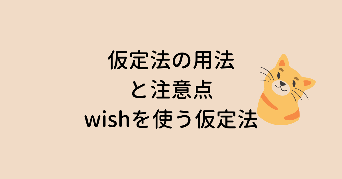 仮定法の用法と注意点、wish を使う仮定法